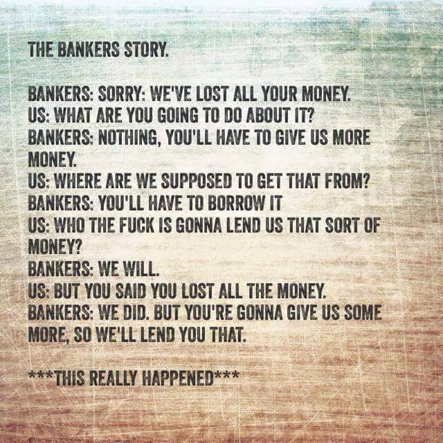questionall:  iammyfather:  liberaleffects:    For the real story of how the Bank