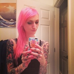 carnyrabbit:  Cause fuck it #pinkhair #pinkhands #pinkeverything #tattoos #thatink #toddinked #girlswithtattoos #tattooedgirls 