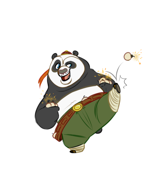 keysa-does-art:A bunch of kung fu pandas: Po, Li, Mei Mei, Dim and Sum, and (older) Lei Lei and Bao.