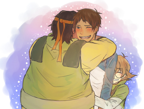 popypotato:Request for @miupy who wanted Lance to get a big hug (GIVE HIM ALL THE HUGS)! Pidge is so