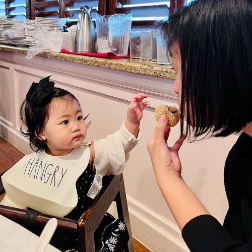 Little Olivia discovers dim sum #baby #hungrybaby #babygirl #11monthsold (at Kirin Court Restaurant)