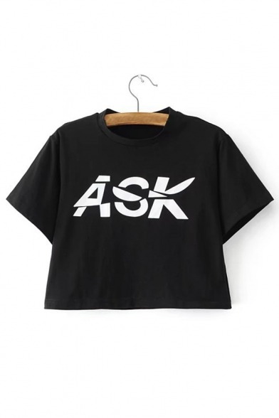 sweetlysomentality: Exquisite Stylish Tanks&amp;Tees  Simple Letter Cropped Tank