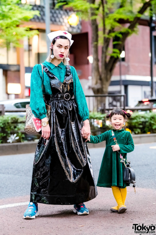 tokyo-fashion:  Designer Tsumire and 3-year-old Ivy wearing mother daughter street styles in Harajuku. Tsumire - designer of The Ivy Tokyo - is wearing Growing Pains, D&G, Vivienne Westwood, and The Ivy Tokyo earrings. Ivy is wearing vintage items,