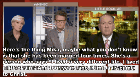 hotdogcouch:  salon:  Watch Mika Brzezinski tear into a hypocritical Mike Huckabee for refusing to answer a question about marriage in the bible   