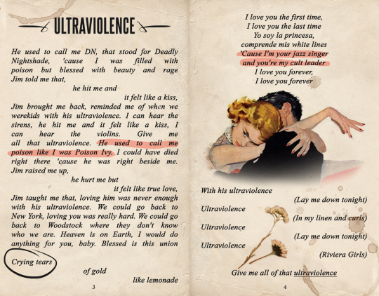 glittertearsxx: ULTRAVIOLENCE by Lana Del Rey as an old book part 1 / part 2 [credit