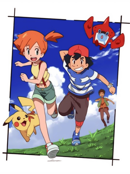 Pokémon Sun and Moon anime artwork by Yasuda
