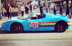 skrylaxthefish:  Deadmau5 has barely had his Purrari for a week and he’s already got a ticket for parking badly and has been stopped by police for not having a front license plate. Who else is honestly going to spend that much money to nyan their Ferrari?