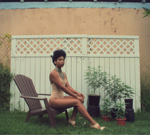 robynhoodscloset:  June Gloom got me all creative with my self portraits lol.Bodysuit is from American ApparelMules are by Nasty Gal