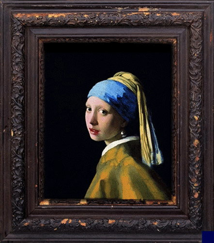 generouskittendragon:Morning Selfie, The girl with a pearl Earring by Johannes Vermee