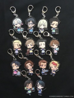 yoimerchandise: YOI x Princess Cafe (1st Collaboration) Acrylic Charms Collaboration Dates:January 16th - February 28th, 2017 Featured Characters (14 Total):Viktor, Makkachin, Yuuri, Yuri, Otabek, Christophe, Emil, Georgi, Guang Hong, JJ, Leo, Michele,