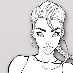 Preview of my @joaniebrosas piece. Will post the full line work tomorrow.  #joaniebrosas #cosplay #tombraider #costume #drawing #art #comics #comicart #ink #digitalart #digital #photoshop #eyes #face #beauitful #pretty #hair #plait #lips #illustration