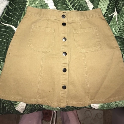 I just added this listing on Poshmark: Tan denim urban outfitters skirt size small. https://poshmark