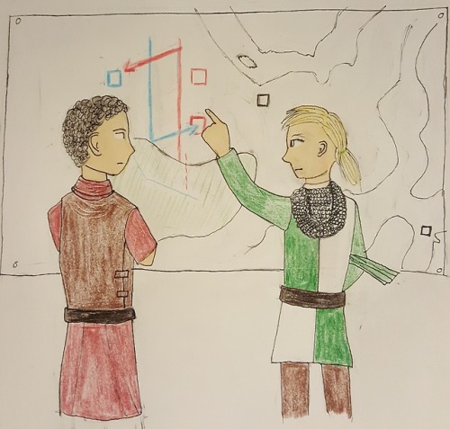 Happy (belated) birthday to @flappyfluellen! Here are Cassius and Fluellen, going over battle plans.