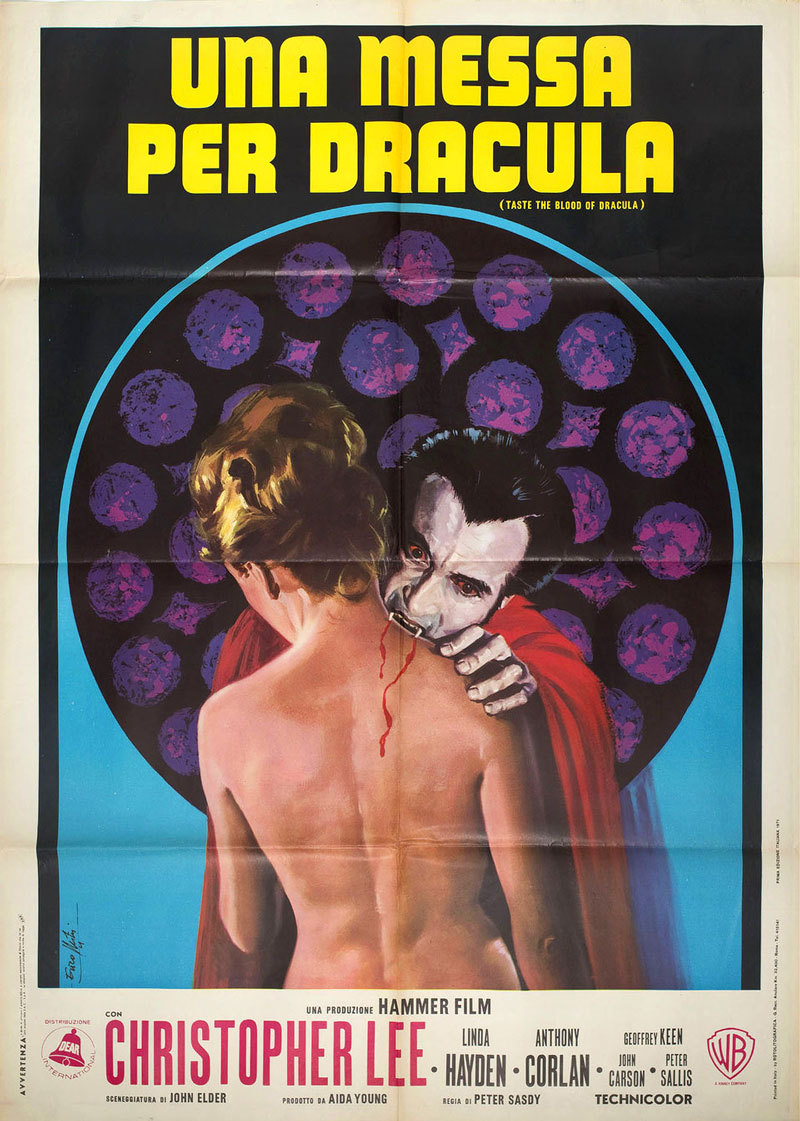 1971 Italian due fogli for TASTE THE BLOOD OF DRACULA (Peter Sasdy, UK, 1970)
Artist: Enzo Nistri
Poster source: Posteritati