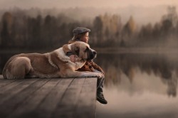 cute-overload:  A boy and his dog. Or is it a dog and his boy? Photographer Elena Shumilovahttp://cute-overload.tumblr.com