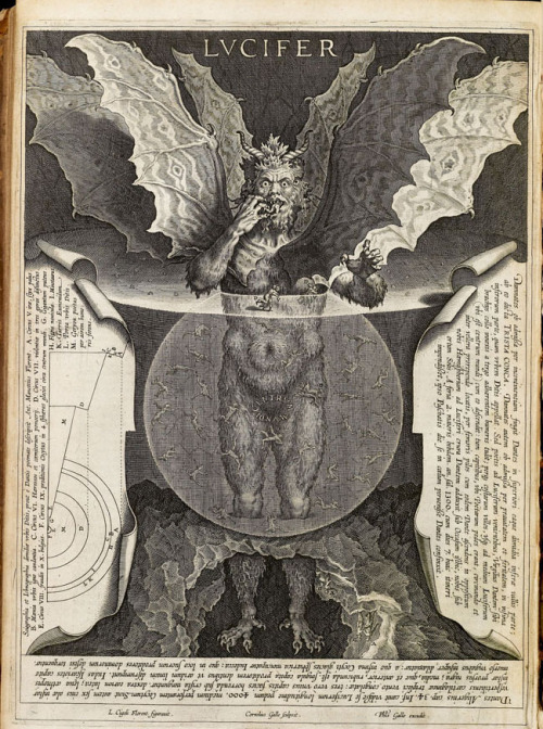 amourduloup:Illustrations of Satan from Inferno, Canto 34.Artists (in order top down, right to left)