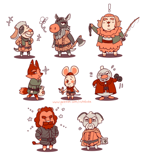 rutobuka2: Thorin’s company x Animal Crossing! ️At first I had drawn Thorin as a goat, but I think a