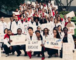 stereoculturesociety:  CultureHISTORY: #WhiteCoats4BlackLives - #Ferguson #EricGarner Protests - December 2014  An incredible day of protests from medical students across the nation. The story and more photos here.  USC, Los Angeles, CA  Northwestern