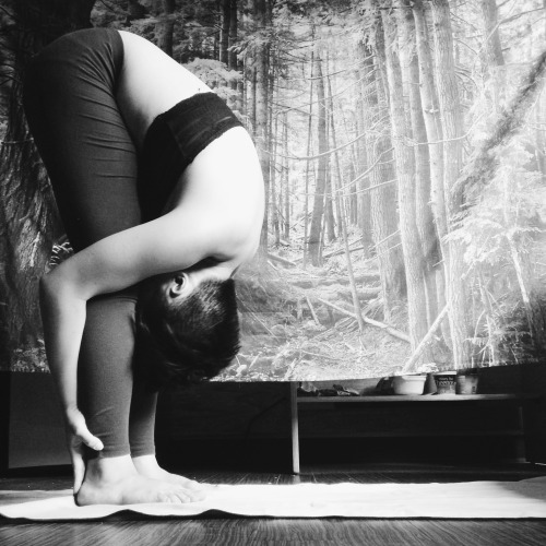 earthyt0nes: Uttanasana- Standing Forward Fold A great pose for me when my whole body is feeling sor