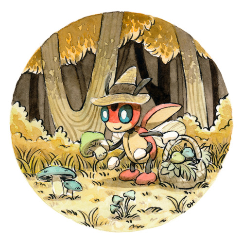 revilonilmah: #166 Ledian pickin’ himself some mushrooms!