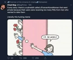 gaypitbull:  jeffbezosdivorcelawyer:  recoveringvictorian:  Shocking: Local Woman Fails To See Weird PM From Random Strange Man On The Internet As Fulfillment Of Desire For A Loving, Healthy Relationship   Even worse, a stranger from reddit specifically