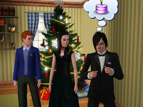 Adam, Isabella, and Ethan Smith are all ready for the Snowflake Ball.
Ethan thinks, I hope there will be cake!
Ethan is the only one with a date. He asked his longtime best friend Lily Gates-Watson to go with him.
(They’re actually going to prom, but...