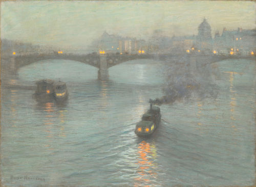 vizuart: L. Birge Harrison - Evening on the Seine (1888)