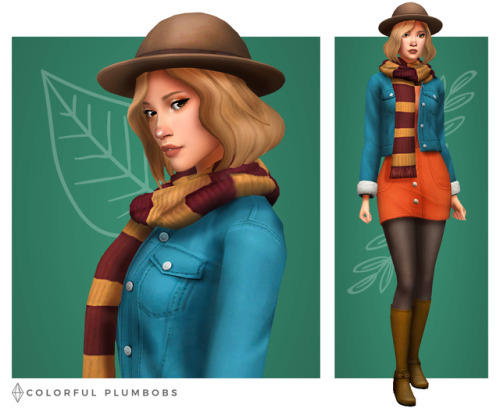 colorfulplumbobs: Fall Lookbook Hair by @marsosims Eyes by @simandy Eyebrows by @stretchskeleton Blu