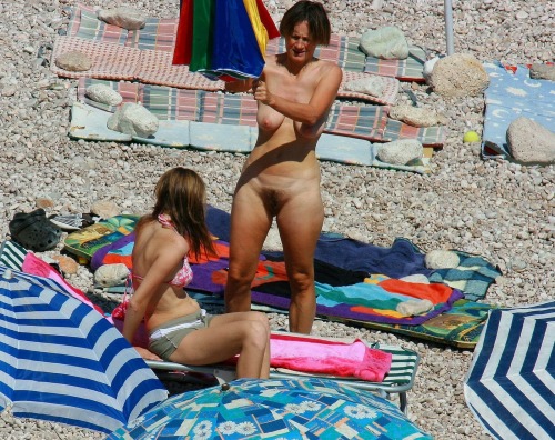 Porn Pics real-naturist-beach:  Mother and daughter