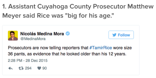 micdotcom:  At the Monday press conference, prosecutor Tim McGinty referred to Tamir Rice’s death as a “perfect storm of human error.” But all along, these examples showed how prosecutors and police blamed Rice for his own death. Why McGinty approved