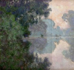 dappledwithshadow:  9 versions of Morning on the Seine, by Claude Oscar Monet c. 1897 
