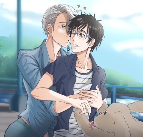 rhapeseuhans:Viktor and Yuuri having a date in Hasetsu <3![Patreon] [Commissions] [Redbubble]