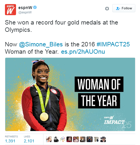 XXX Simone Biles is named Woman of the Year photo