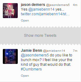 Jamie Benn asks Jason Demers if he likes to 'Bunch Mox', hockey