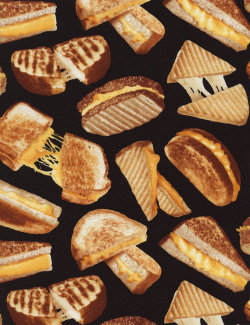 mememolly:  Grilled Cheese fabric (via Etsy)