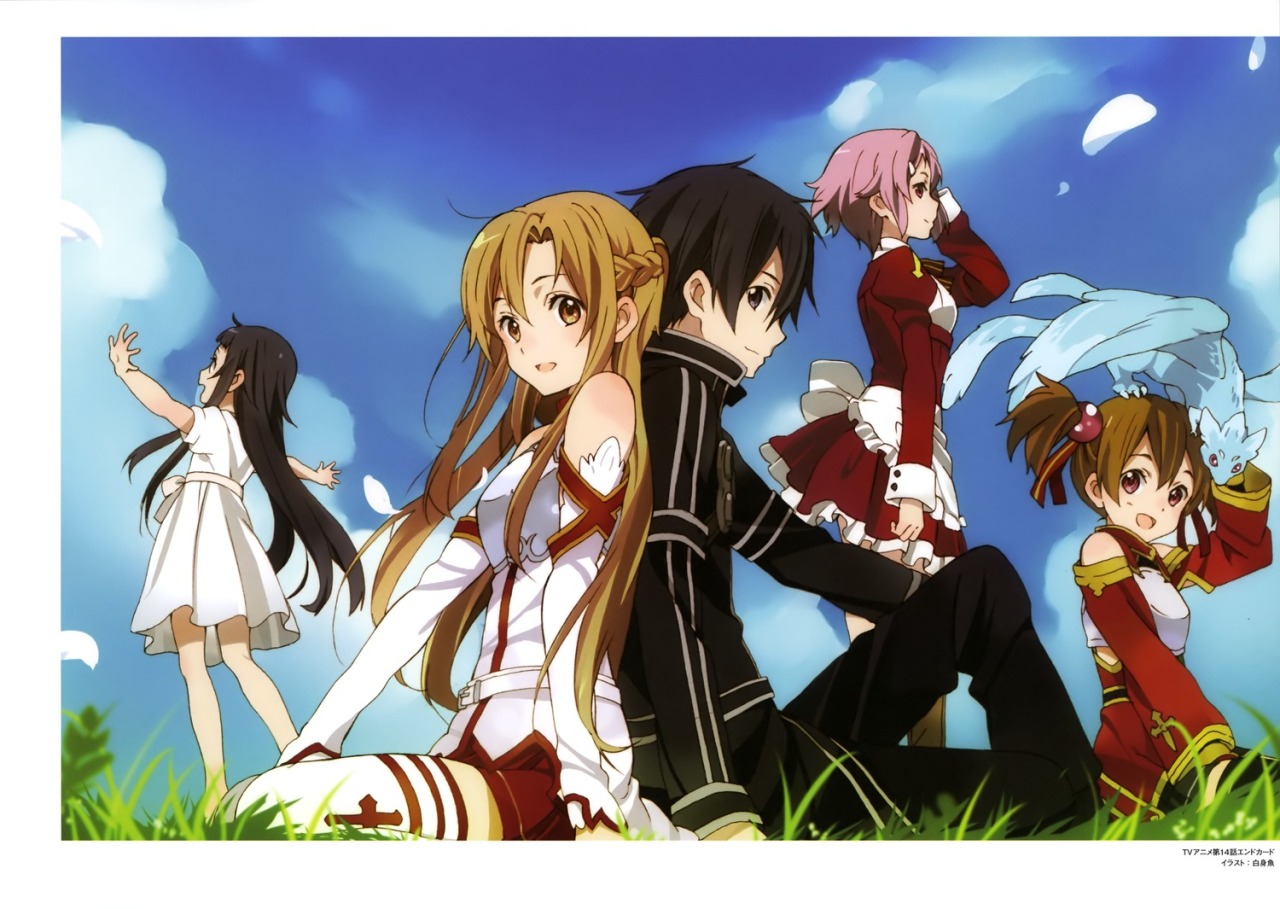 horiguchi yukiko sword art online asuna (sword art online) kirito lisbeth pina silica