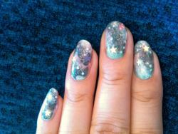 nailpornography:   Painted galaxy nails before
