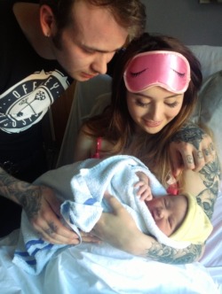 royeah:  thisisthemaxwellmurder:  It finally happened! Me and Pixie are parents! Look at how fucking good she looks for someone who just had a baby. I’d like you all to meet Corbin William Rathbone  Adorable!!