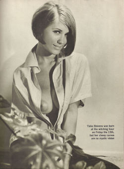 beforethecolon:  Candy Earle as Tisha Stevens. Peeking through the leaves. Adam magazine, volume 11, number 8. From alt.binaries.pictures.erotica.vintage. 