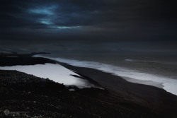 amandarust:  Snow on Black sand beach, Iceland,