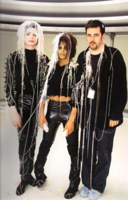twixnmix:    Michael, Janet Jackson and director Mark Romanek on the set of Scream, 1995.
