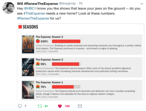 Cas also Retweeted this – looks like they’re hoping for HBO and other networks to pick them up