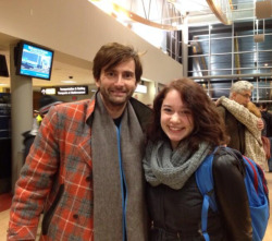 princetennant:  allrightfine:  @spmcknowles: For any Doctor Who fans out there, here’s a picture of my sister who bumped into Tennant at the airport. [x]   that fucking coat. like this is getting added to “what the fuck were you thinking when you