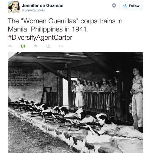 thelordanubis: justira: #DiversifyAgentCarter in pictures | my twitter The “Women Guerrillas&r