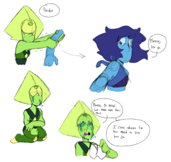 marcuslarry: Lapis is probably gonna leave peridot in the end. If that’s the case, it probably wouldn’t end well. I can see peridot begging the crystal gems to get her back.  Please don’t torture my children Rebecca……. 