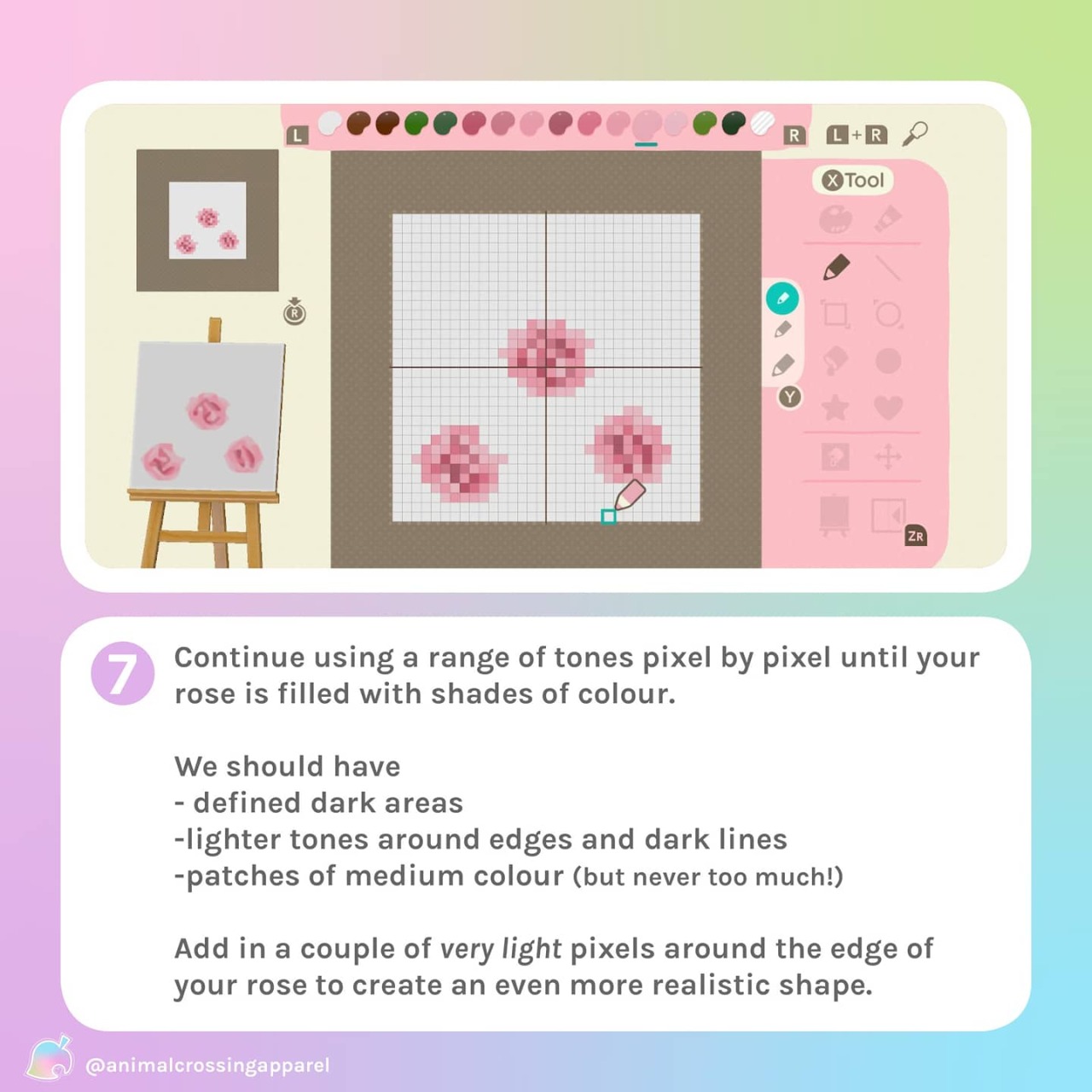 pics Small Flower Pixel Art Animal Crossing tutorial for acnh pixel roses