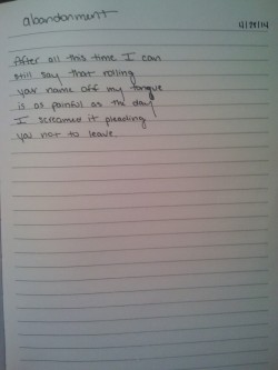 haleyincarnate:  abandonment // 365 Poetry Project #118 
