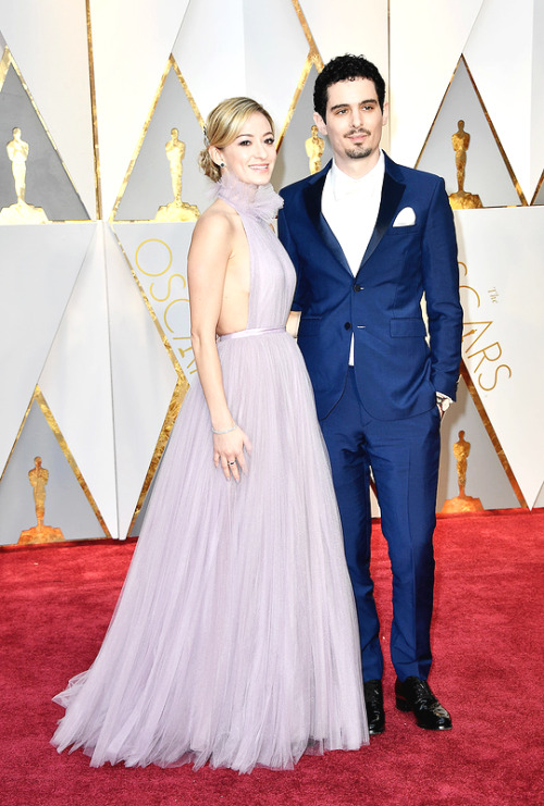 Olivia Hamilton and Damien Chazelle attend the 89th Annual Academy Awards at Hollywood &amp; Highlan