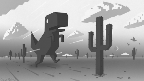 Dino Run Dinosaur Game Chrome Running T-rex Inspired Resin 