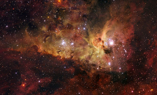 The Carina Nebula is one of the largest diffuse nebulae in the sky, and contains several open star c